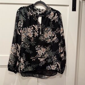 Daniel Rainn Black Floral Blouse
